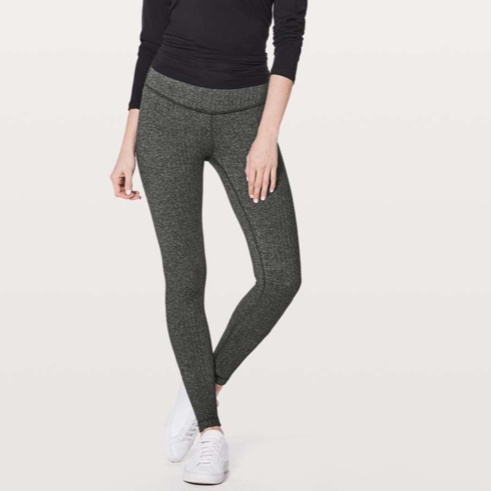 Lululemon wunder under black heathered leggings